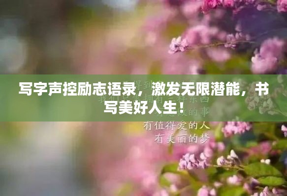 写字声控励志语录，激发无限潜能，书写美好人生！