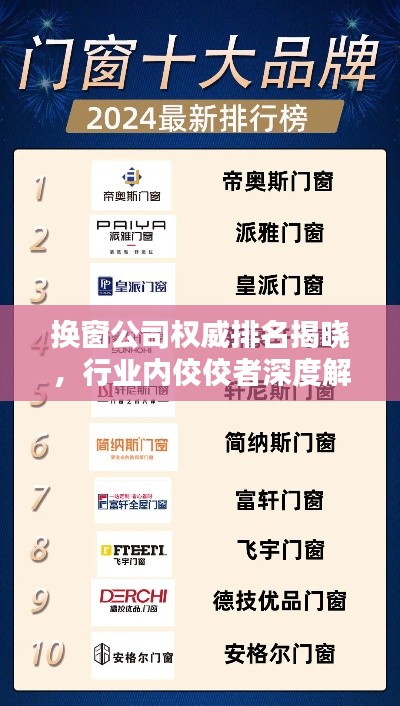 换窗公司权威排名揭晓，行业内佼佼者深度解析！