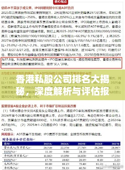 香港私股公司排名大揭秘，深度解析与评估报告