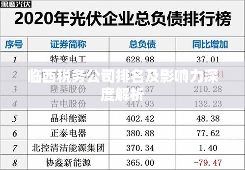 临西税务公司排名及影响力深度解析