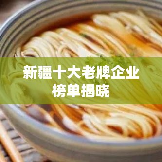 新疆十大老牌企业榜单揭晓