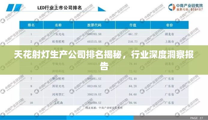 天花射灯生产公司排名揭秘，行业深度洞察报告