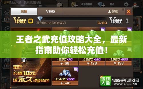 王者之武充值攻略大全，最新指南助你轻松充值！