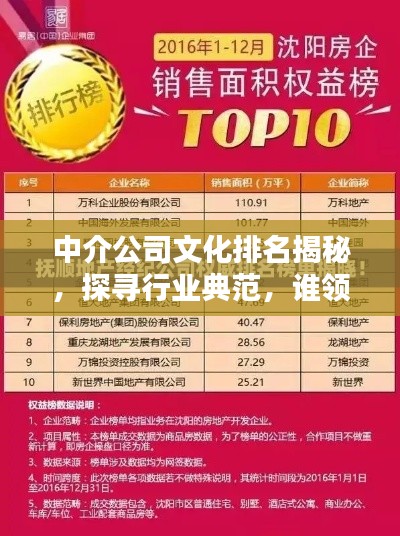 中介公司文化排名揭秘，探寻行业典范，谁领风骚？