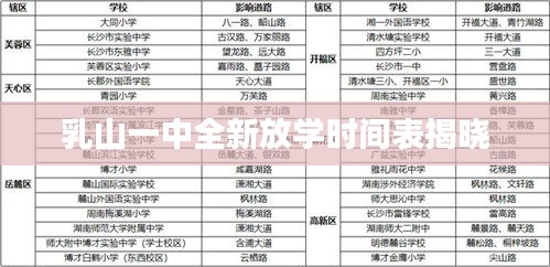 乳山一中全新放学时间表揭晓