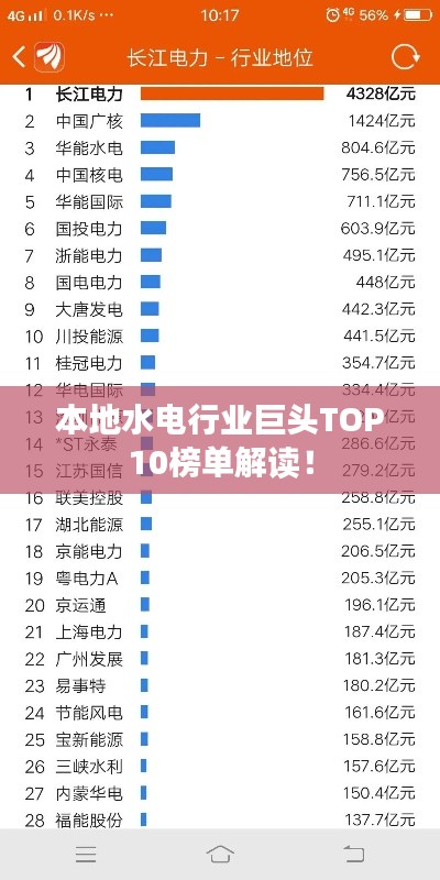 本地水电行业巨头TOP10榜单解读！