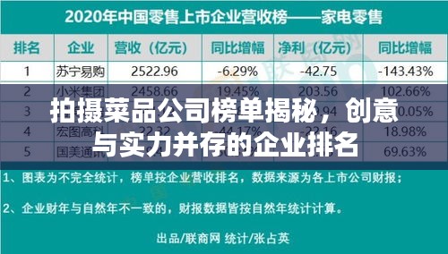 拍摄菜品公司榜单揭秘，创意与实力并存的企业排名