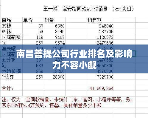 南昌菩提公司行业排名及影响力不容小觑