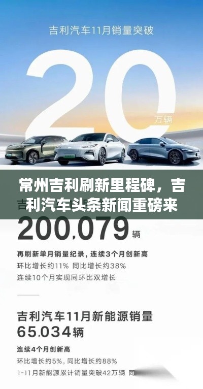 常州吉利刷新里程碑，吉利汽车头条新闻重磅来袭！
