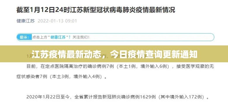 江苏疫情最新动态，今日疫情查询更新通知