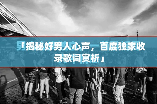「揭秘好男人心声，百度独家收录歌词赏析」