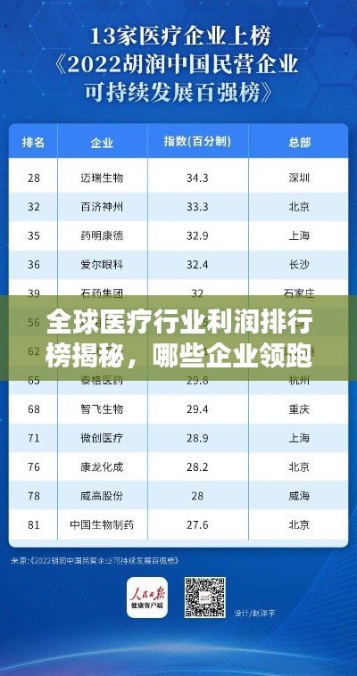 全球医疗行业利润排行榜揭秘，哪些企业领跑行业赚钱榜？