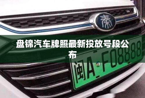 盘锦汽车牌照最新投放号段公布