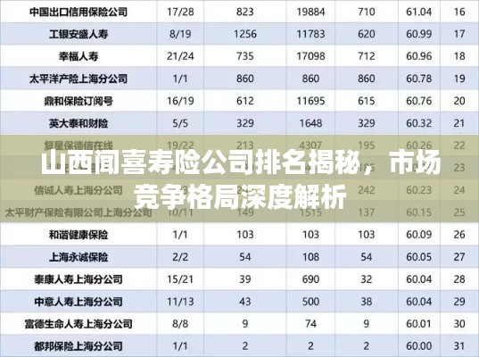 山西闻喜寿险公司排名揭秘，市场竞争格局深度解析