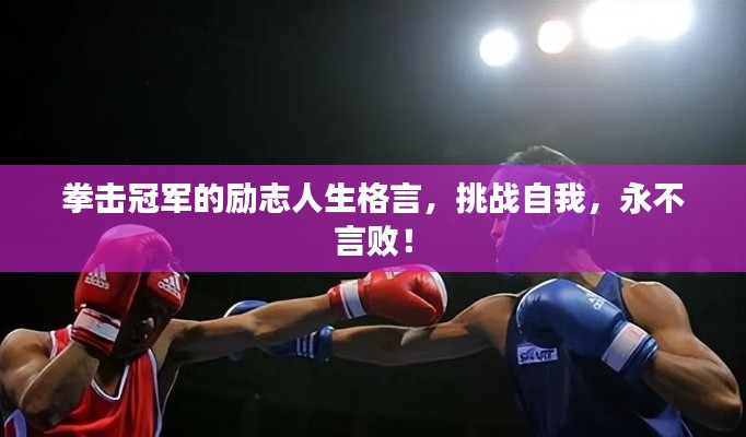 拳击冠军的励志人生格言，挑战自我，永不言败！