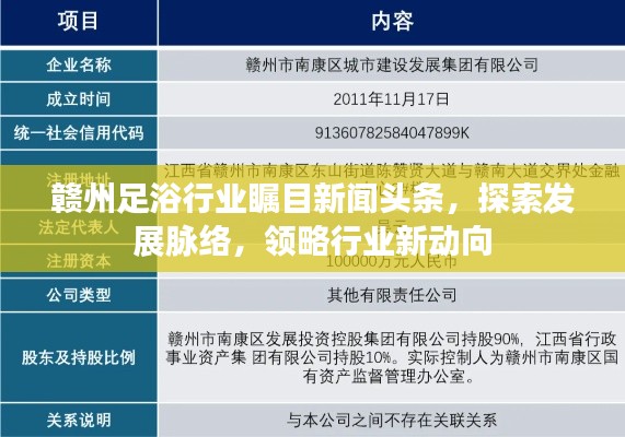 赣州足浴行业瞩目新闻头条，探索发展脉络，领略行业新动向
