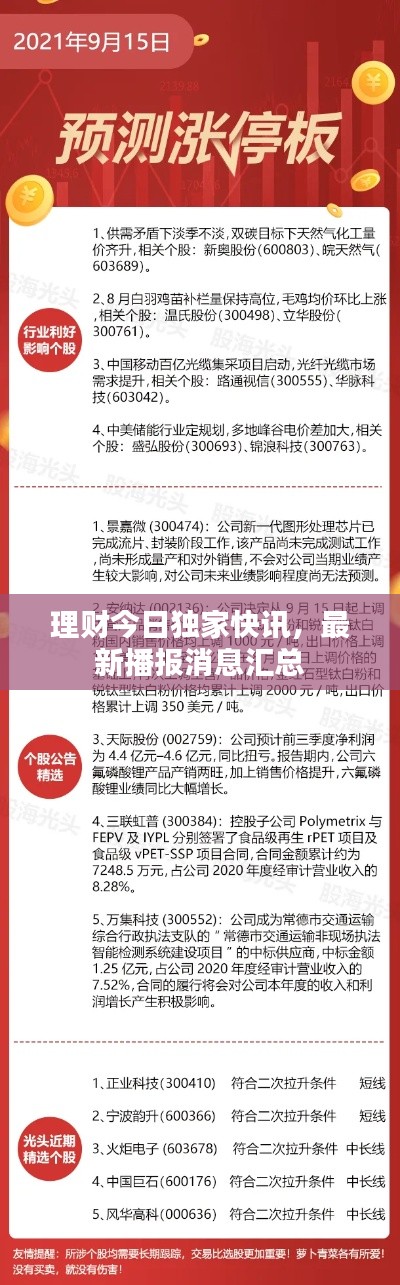 理财今日独家快讯，最新播报消息汇总